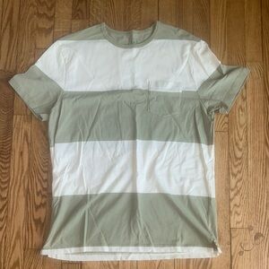 J. Crew Green and White Short Sleeve Tee